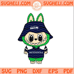 Labubu Seattle Seahawks Football Svg Labubu NFL Svg Png Dxf Eps Files