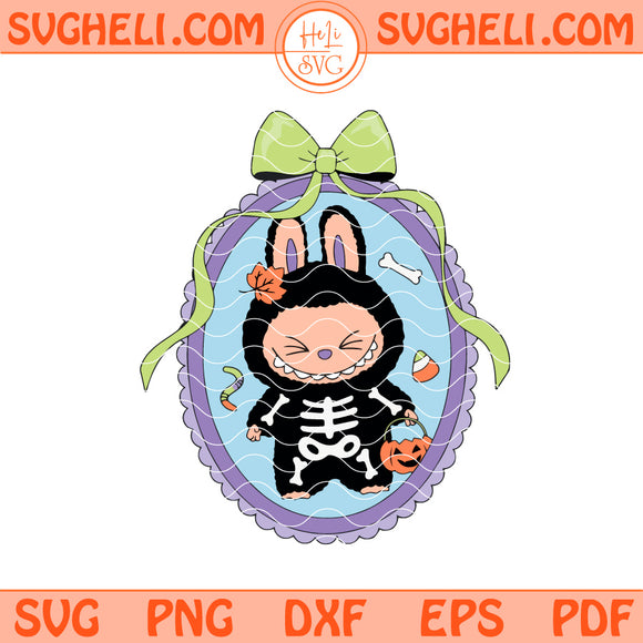 Labubu Skeleton Costume Svg Halloween Design for Cricut Svg Png Dxf Eps Files