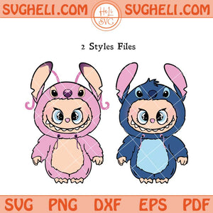 Labubu Stitch And Angel Svg Stitch Labubu Svg Labubu Svg Png Dxf Eps Files