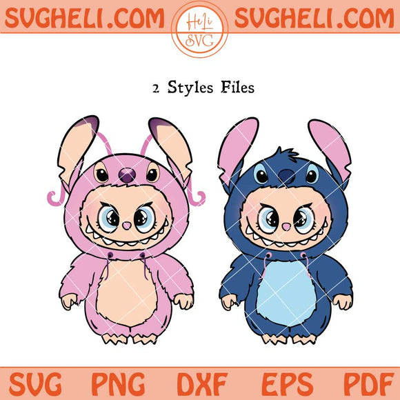 Labubu Stitch And Angel Svg Stitch Labubu Svg Labubu Svg Png Dxf Eps Files