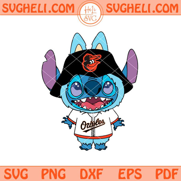 Labubu Stitch Baltimore Orioles Svg Labubu Orioles  MLB Svg Png Dxf Eps Files