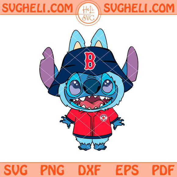 Labubu Stitch Boston Red Sox Svg Labubu Red Sox MLB Svg Png Dxf Eps Files