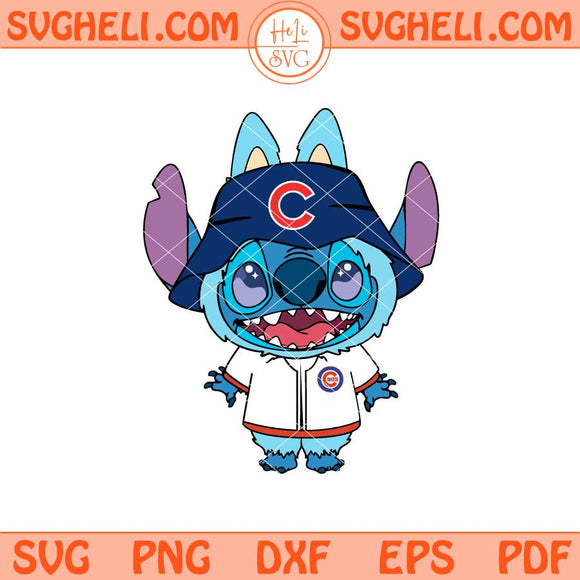 Labubu Stitch Chicago Cubs Svg Labubu Chicago Cubs MLB Svg Png Dxf Eps Files