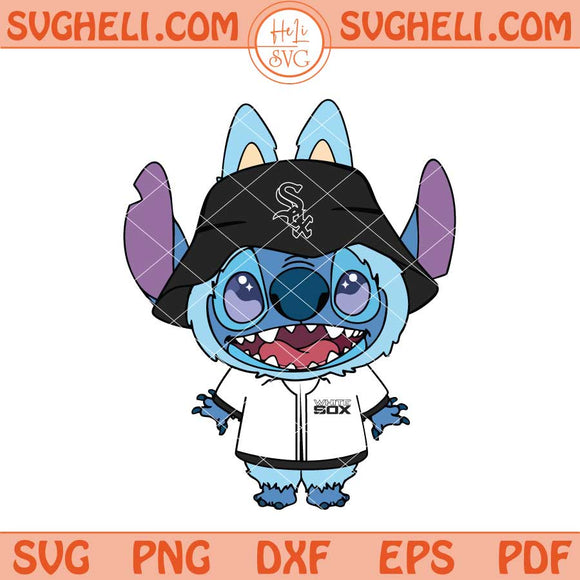 Labubu Stitch Chicago White Sox Svg Labubu White Sox MLB Svg Png Dxf Eps Files