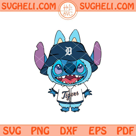 Labubu Stitch Detroit Tigers Svg Labubu Tigers MLB Svg Png Dxf Eps Files