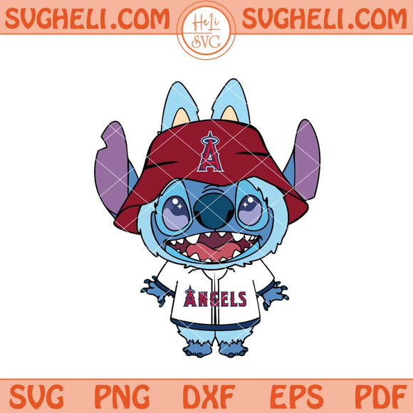 Labubu Stitch Los Angeles Angels Svg Labubu Angels MLB Svg Png Dxf Eps Files