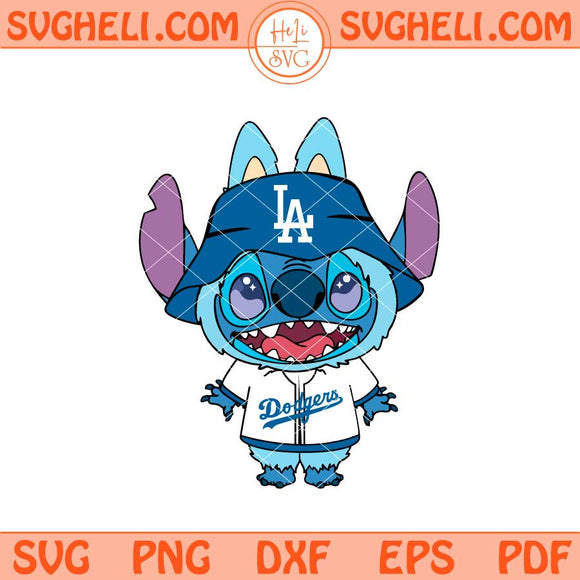 Labubu Stitch Los Angeles Dodgers Svg Labubu Dodgers MLB Svg Png Dxf Eps Files