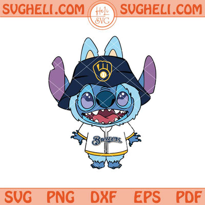 Labubu Stitch Milwaukee Brewers Svg Labubu Brewers MLB Svg Png Dxf Eps Files