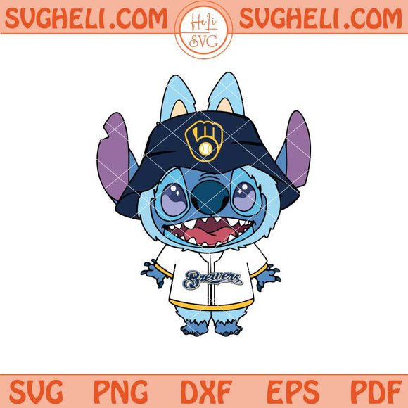 Labubu Stitch Milwaukee Brewers Svg Labubu Brewers MLB Svg Png Dxf Eps Files