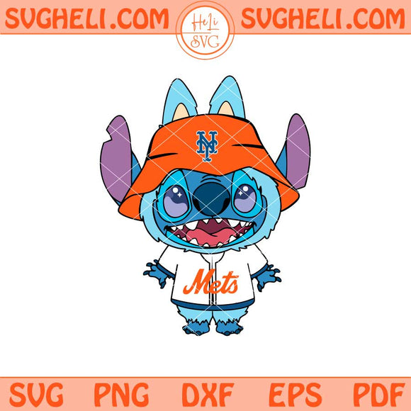 Labubu Stitch New York Mets Svg Labubu New York Mets MLB Svg Png Dxf Eps Files