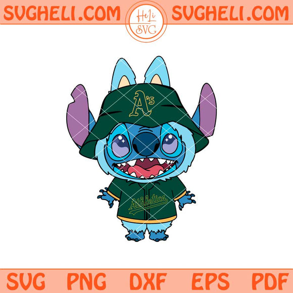 Labubu Stitch Oakland Athletics Svg Labubu Athletics MLB Svg Png Dxf Eps Files