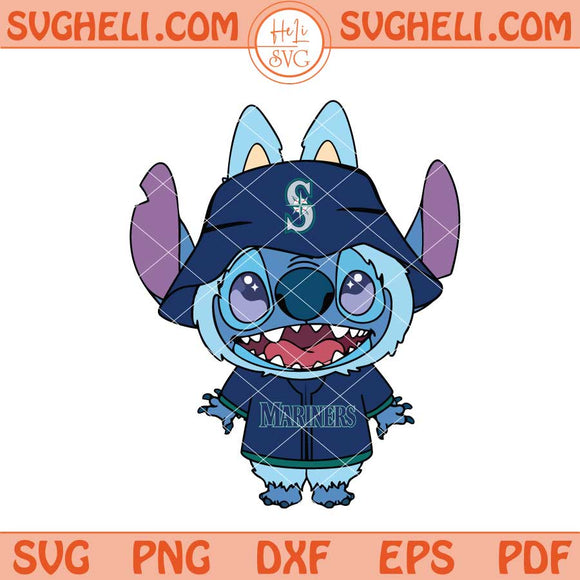 Labubu Stitch Seattle Mariners Svg Labubu Mariners Svg Png Dxf Eps Files