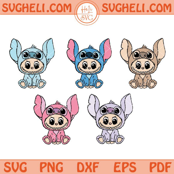 Labubu Stitch Svg Bundle Of Labubu Svg Labubu Character Svg Png Dxf Eps Files