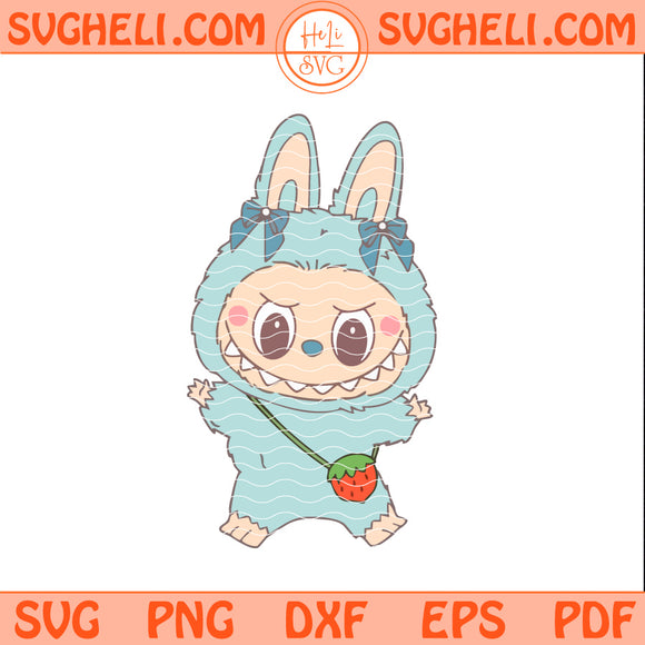 Labubu Strawberry Bag Svg Funny Labubu Strawberry Svg Png Dxf Eps Pdf Files