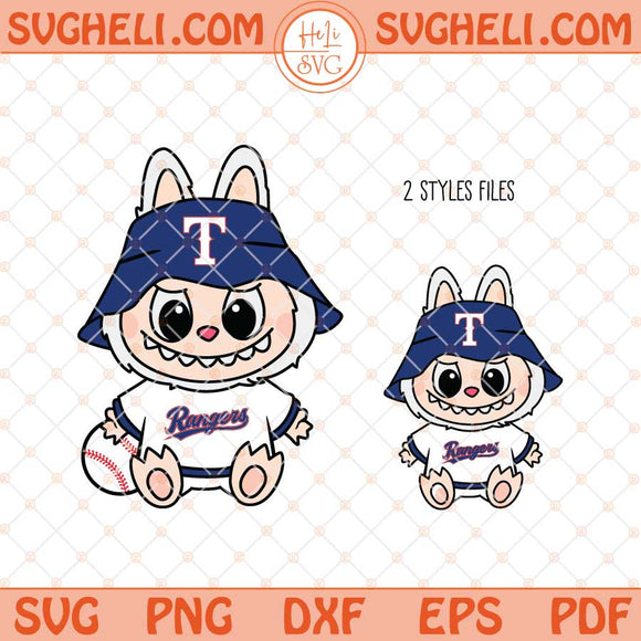 Labubu Texas Rangers Svg Labubu MLB Baseball Svg Png Dxf Eps Files
