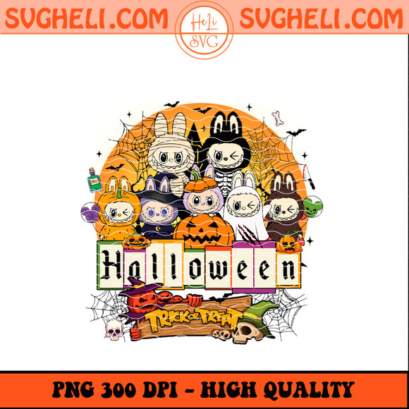 Labubu Trick Or Treat Png Spooky Treat Labubu Halloween Png