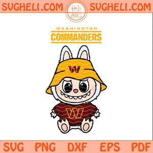Labubu Washington Commanders Football Svg Labubu Football Svg Png Dxf Eps Pdf Files