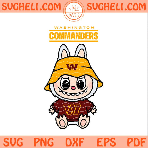 Labubu Washington Commanders Football Svg Labubu Football Svg Png Dxf Eps Pdf Files