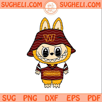 Labubu Washington Commanders Football Svg Labubu NFL Svg Png Dxf Eps Files