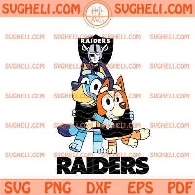 Las Vegas Raiders Bluey & Bingo Football Svg Bluey NFL Svg