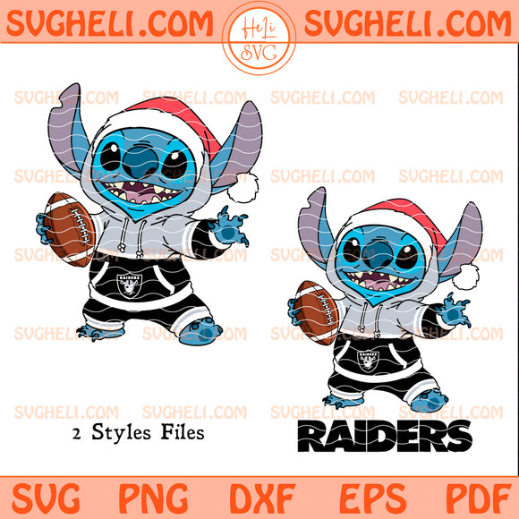 Las Vegas Raiders Stitch Football Christmas Svg