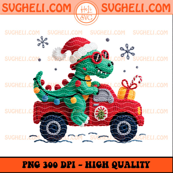 Latch Hook Faux Yarn Christmas Dinosaur Truck Png