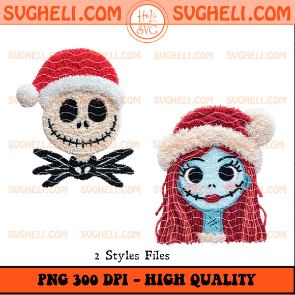 Latch Hook Yarn Crochet Christmas Jack Skellington Sally Png