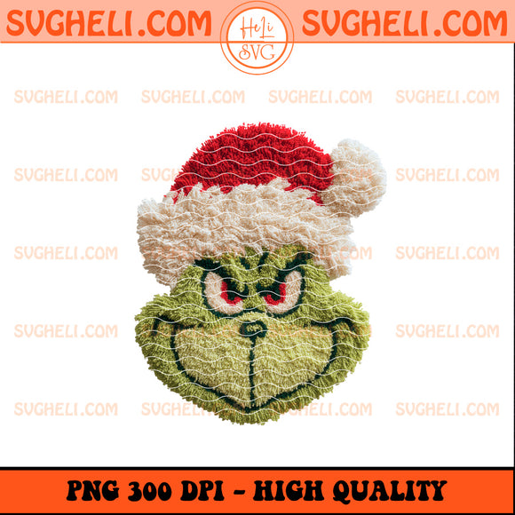 Latch Hook Yarn Crochet Grinch Face Christmas Png