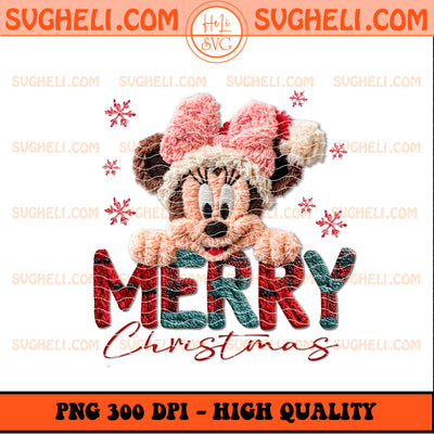 Latch Hook Yarn Crochet Merry Christmas Minnie Png