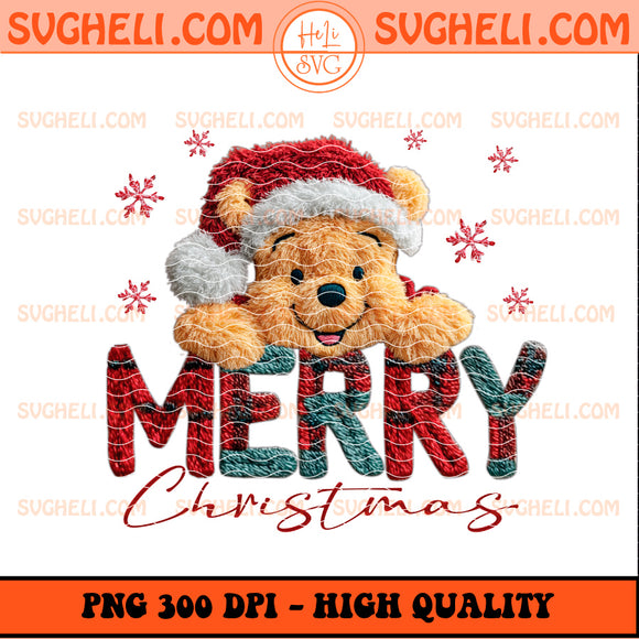 Latch Hook Yarn Crochet Merry Christmas Pooh Png