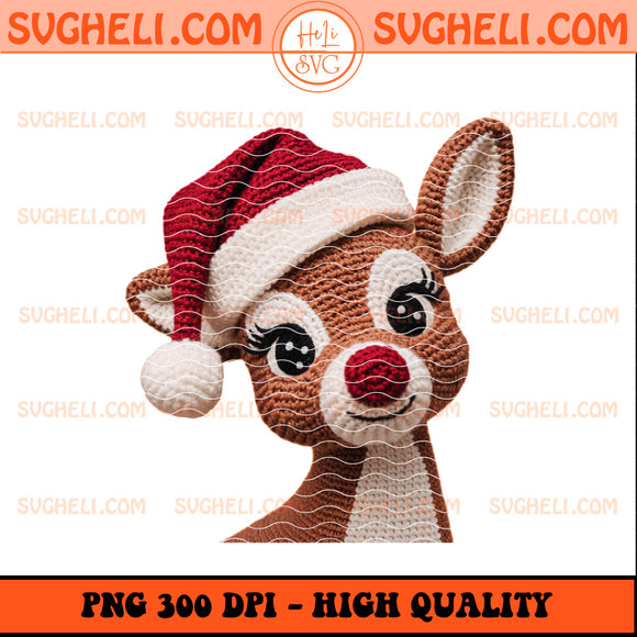 Latch Hook Yarn Crochet Red Nose Reindeer Design