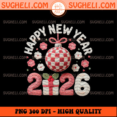 Latch Hook Yarn Crochet Retro Disco Ball New Year 2026 Png