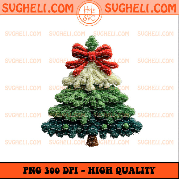 Latch Hook Yarn Faux Embroidery Christmas Tree Design