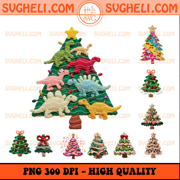 Latch Hook Yarn Faux Embroidery Christmas Tree Png Bundle