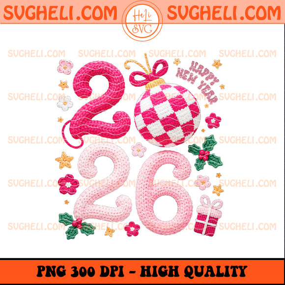 Latch Hook Yarn Pink Coquette New Year 2026 Png