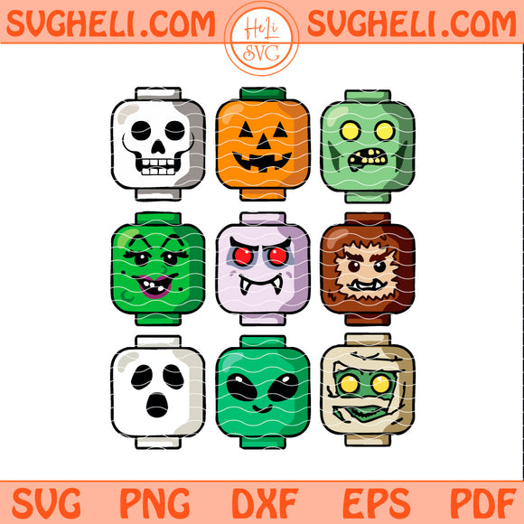 Lego Style Halloween Svg Spooky Pumpkin Design