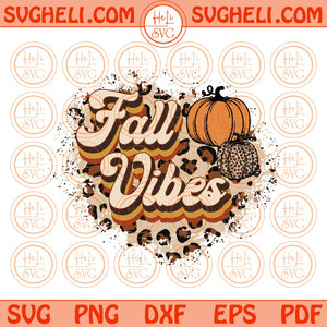 Leopard Fall Vibes Svg Retro Cheetah Pumpkin Fall Vibes Svg Png Dxf Eps Files