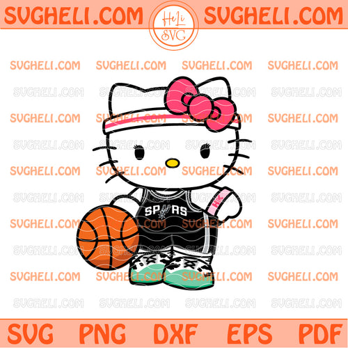 Leopard Hello Kitty San Antonio Spurs Svg Spurs Team Svg