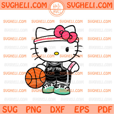 Leopard Hello Kitty San Antonio Spurs Svg Spurs Team Svg
