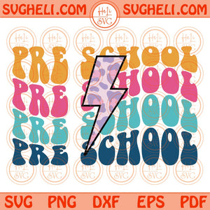 Leopard Lightning Bolt Preschool Svg Groovy Back To School Svg Png Dxf Eps Files