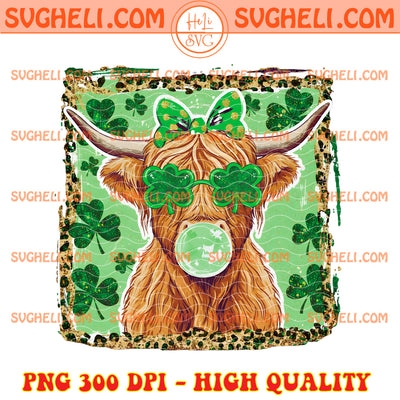 Leopard St Patricks Day Highland Cow Png Irish Cow Png