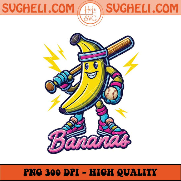 Let's Go Bananas Baseball Png Baseball Png Game Day Png Sublimation Files