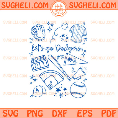 Let’s Go LA Dodges Baseball Svg LA Dodges Svg