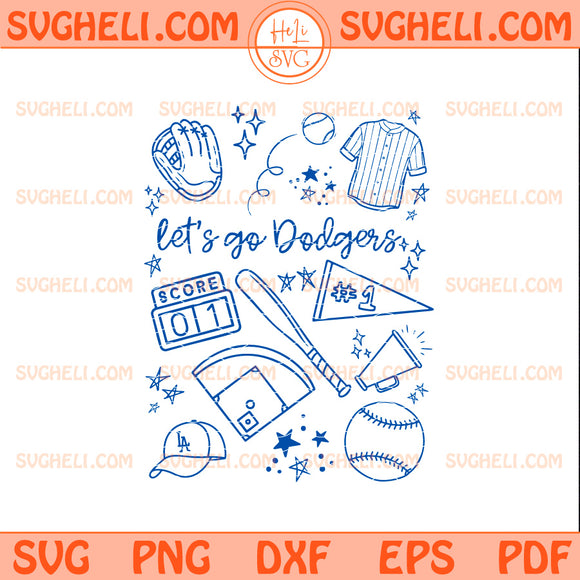 Let’s Go LA Dodges Baseball Svg LA Dodges Svg
