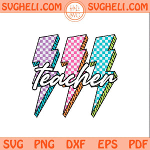 Lightning Bolt Teacher Svg Back To School Svg Teacher Svg Png Dxf Eps Files