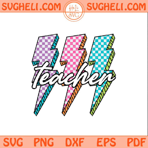 Lightning Bolt Teacher Svg Back To School Svg Teacher Svg Png Dxf Eps Files