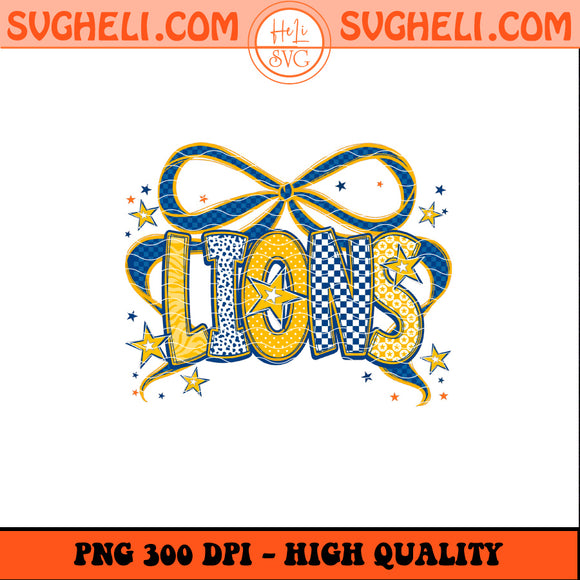 Lions Coquette Bow Png Lions With Bow Png Sublimation Design
