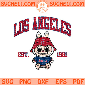 Los Angeles Angels Labubu Baseball Svg Labubu MLB Svg Png Dxf Eps Pdf Files