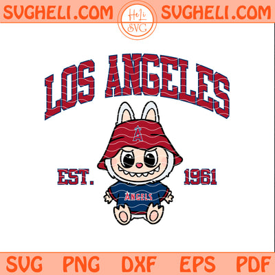 Los Angeles Angels Labubu Baseball Svg Labubu MLB Svg Png Dxf Eps Pdf Files