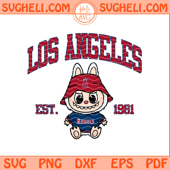 Los Angeles Angels Labubu Baseball Svg Labubu MLB Svg Png Dxf Eps Pdf Files